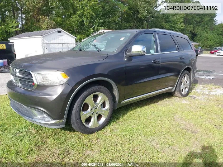 2014 Dodge Durango VIN: 1C4RDHDG7EC411192 Lot: 40291246