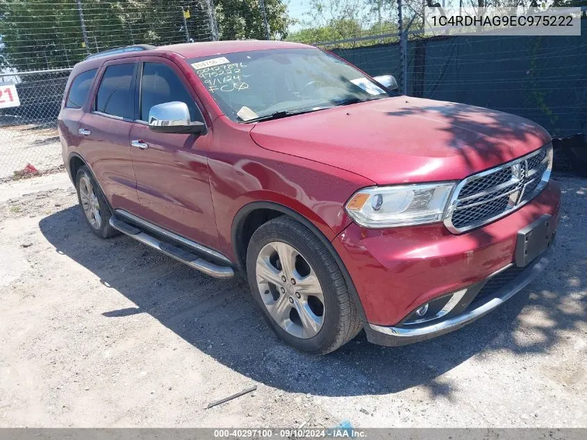 2014 Dodge Durango Sxt VIN: 1C4RDHAG9EC975222 Lot: 40297100