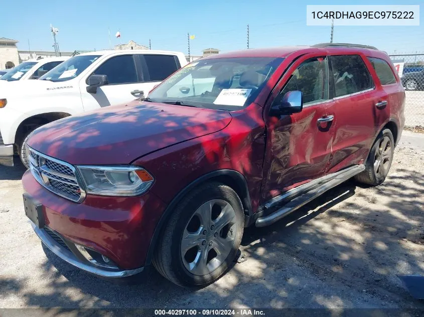 2014 Dodge Durango Sxt VIN: 1C4RDHAG9EC975222 Lot: 40297100