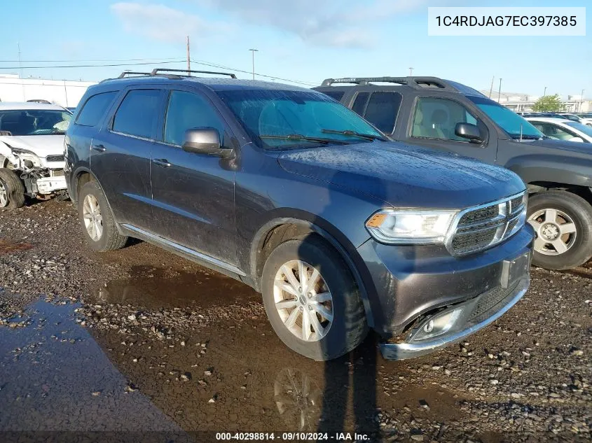 2014 Dodge Durango Sxt VIN: 1C4RDJAG7EC397385 Lot: 40298814