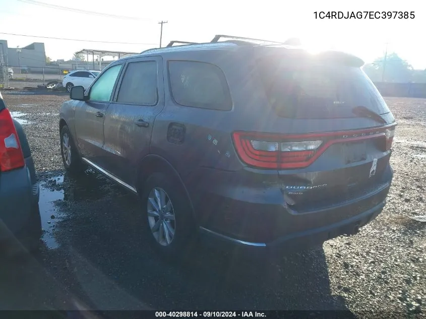 1C4RDJAG7EC397385 2014 Dodge Durango Sxt