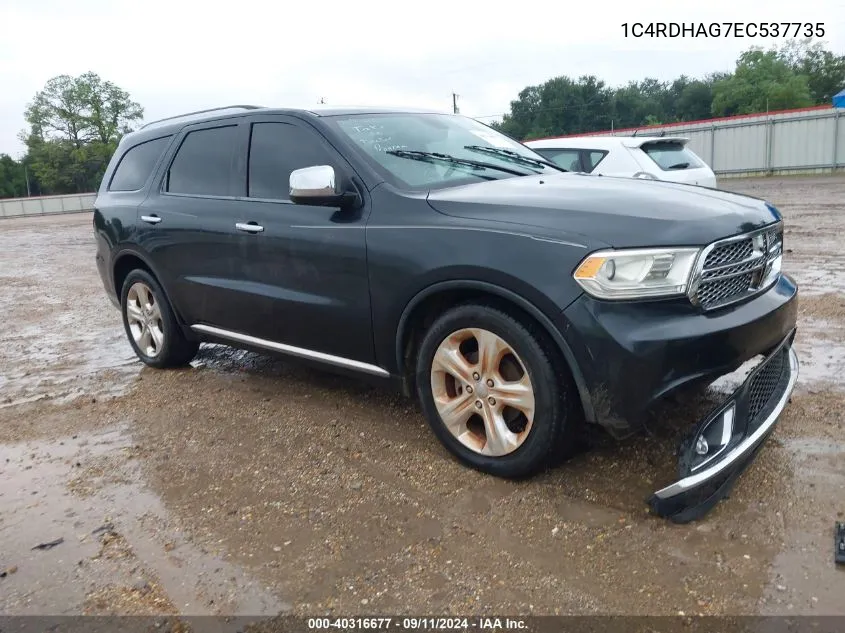 2014 Dodge Durango Sxt VIN: 1C4RDHAG7EC537735 Lot: 40316677