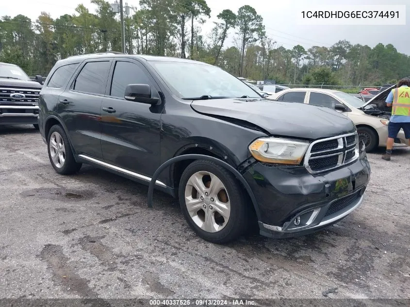 2014 Dodge Durango Limited VIN: 1C4RDHDG6EC374491 Lot: 40337525