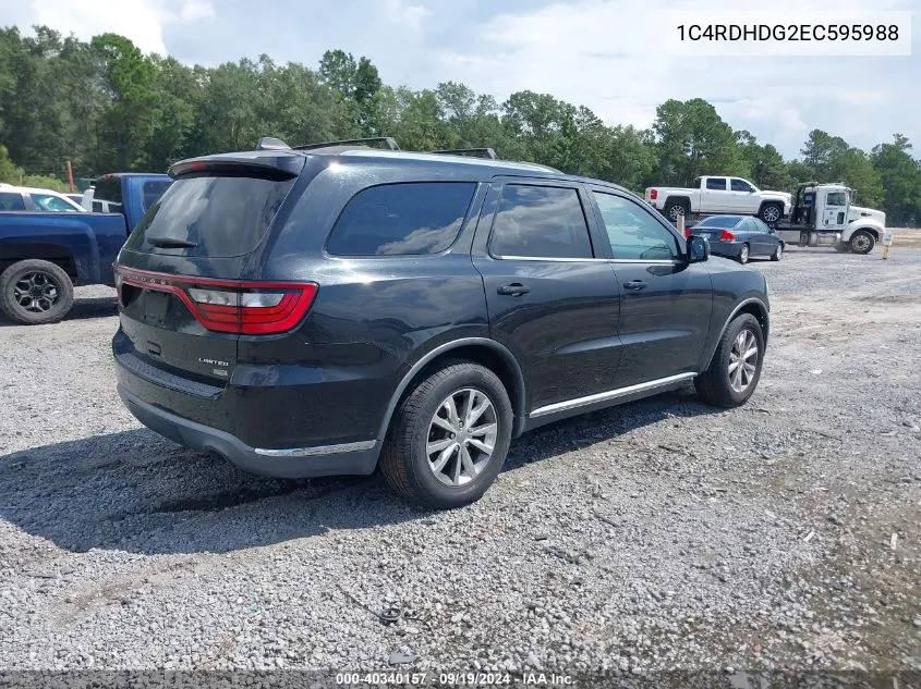 2014 Dodge Durango Limited VIN: 1C4RDHDG2EC595988 Lot: 40340157