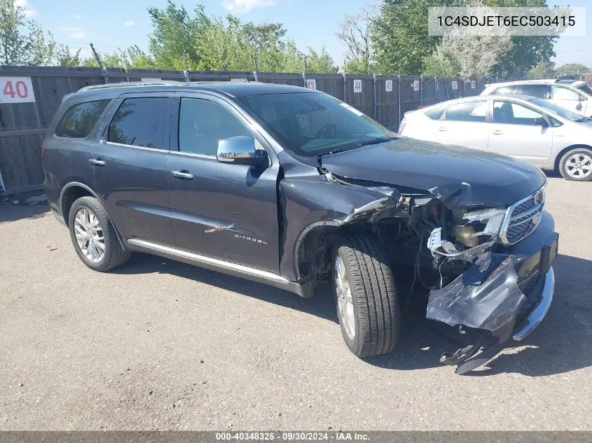 1C4SDJET6EC503415 2014 Dodge Durango Citadel