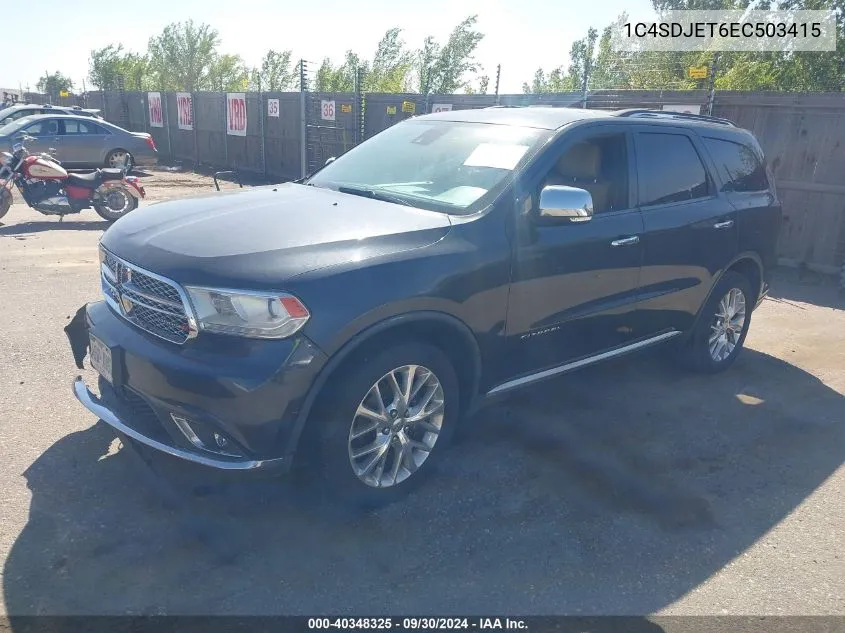 2014 Dodge Durango Citadel VIN: 1C4SDJET6EC503415 Lot: 40348325