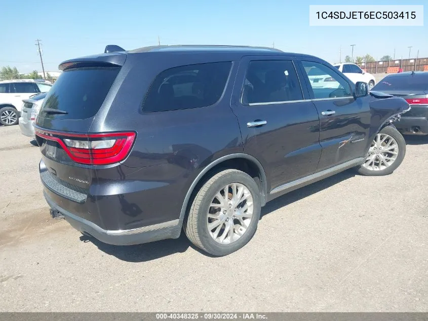 2014 Dodge Durango Citadel VIN: 1C4SDJET6EC503415 Lot: 40348325