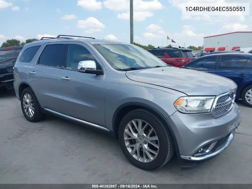 1C4RDHEG4EC550551 2014 Dodge Durango Citadel