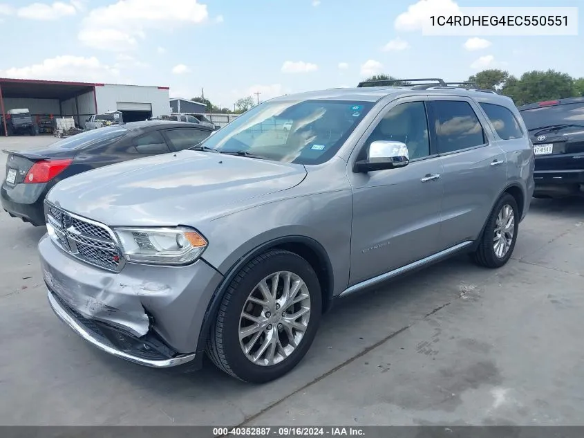 2014 Dodge Durango Citadel VIN: 1C4RDHEG4EC550551 Lot: 40352887