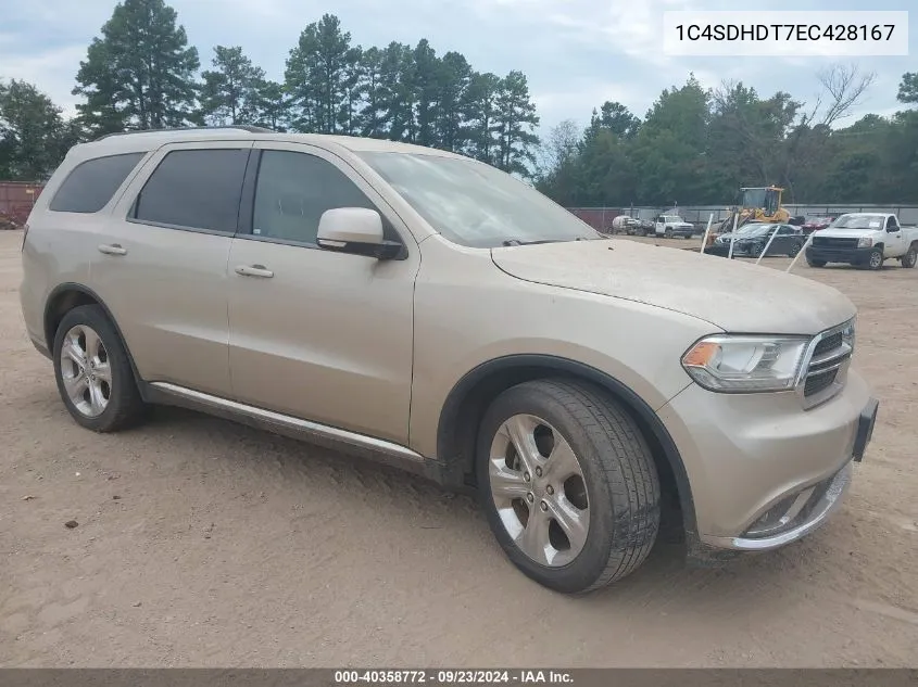 1C4SDHDT7EC428167 2014 Dodge Durango Limited