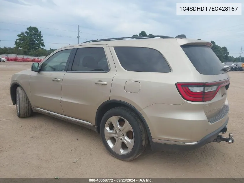 1C4SDHDT7EC428167 2014 Dodge Durango Limited