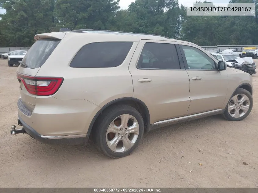 2014 Dodge Durango Limited VIN: 1C4SDHDT7EC428167 Lot: 40358772