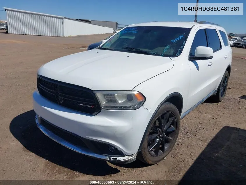 2014 Dodge Durango Limited VIN: 1C4RDHDG8EC481381 Lot: 40363663