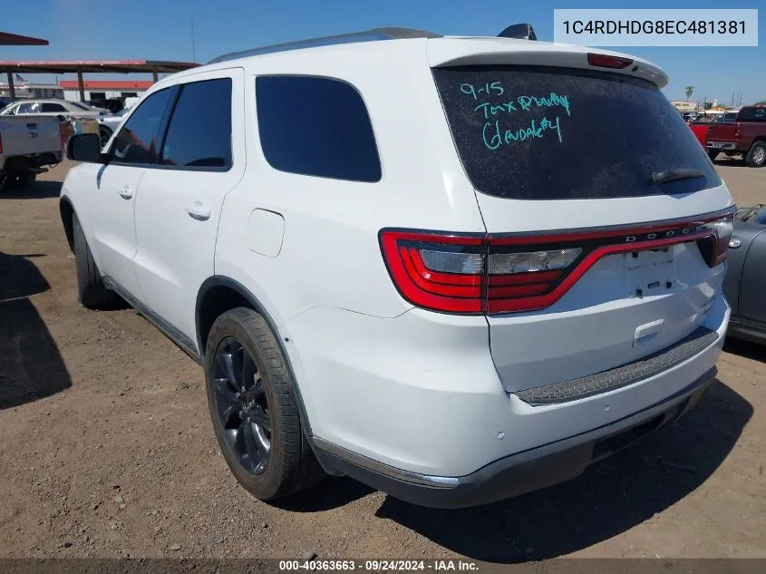 2014 Dodge Durango Limited VIN: 1C4RDHDG8EC481381 Lot: 40363663