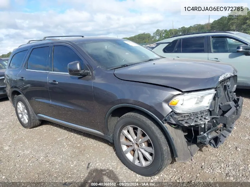 2014 Dodge Durango Sxt VIN: 1C4RDJAG6EC972785 Lot: 40368552