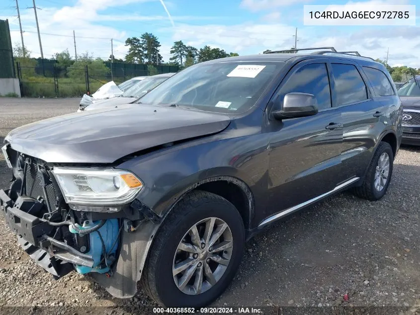 2014 Dodge Durango Sxt VIN: 1C4RDJAG6EC972785 Lot: 40368552