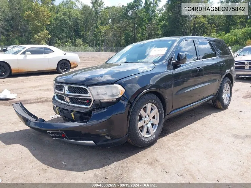 2014 Dodge Durango Sxt VIN: 1C4RDHAG6EC975842 Lot: 40382659