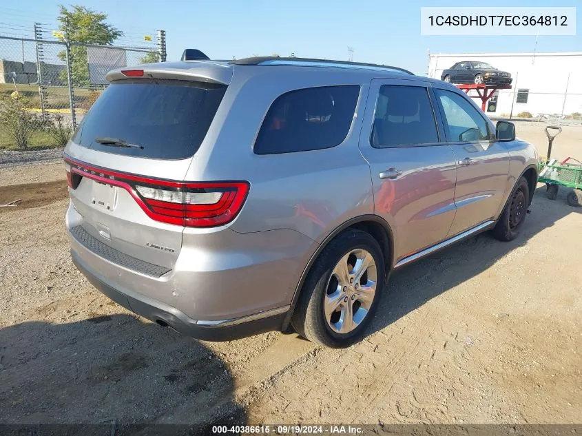 2014 Dodge Durango Limited VIN: 1C4SDHDT7EC364812 Lot: 40386615