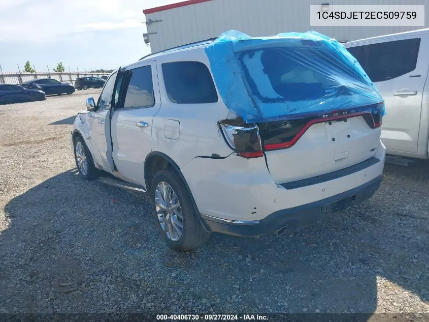 1C4SDJET2EC509759 2014 Dodge Durango Citadel