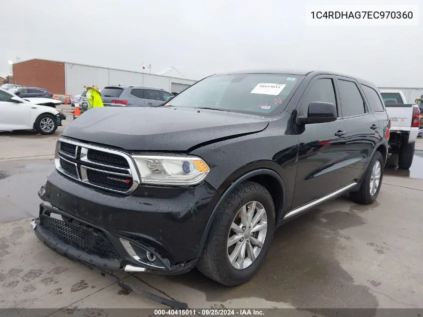 2014 Dodge Durango Sxt VIN: 1C4RDHAG7EC970360 Lot: 40415011