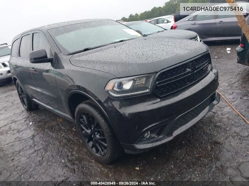 2014 Dodge Durango Sxt VIN: 1C4RDHAG0EC975416 Lot: 40428949