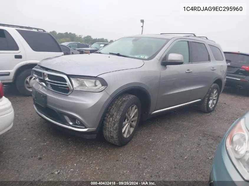 2014 Dodge Durango Sxt VIN: 1C4RDJAG9EC295960 Lot: 40432418