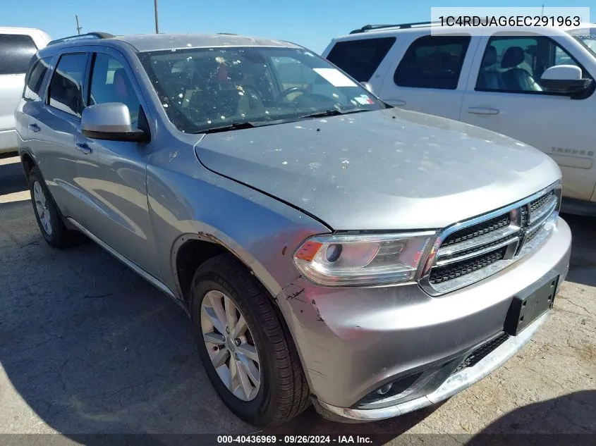 2014 Dodge Durango Sxt VIN: 1C4RDJAG6EC291963 Lot: 40436969