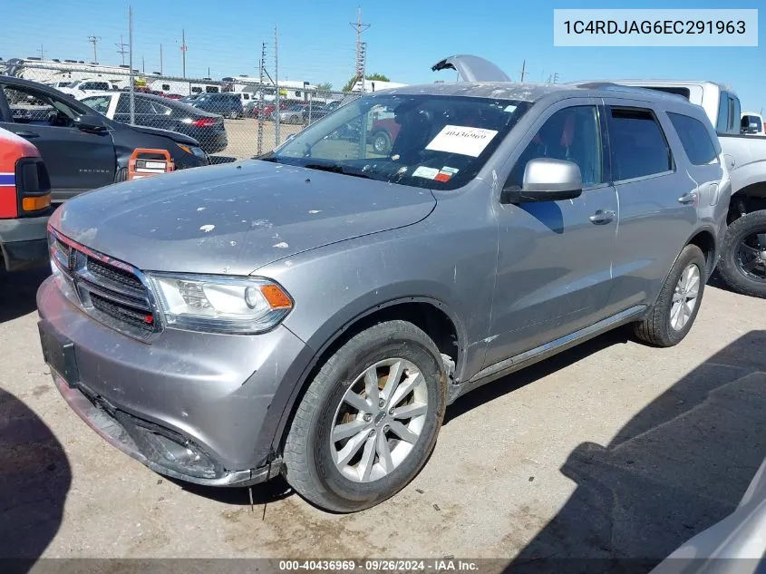 2014 Dodge Durango Sxt VIN: 1C4RDJAG6EC291963 Lot: 40436969