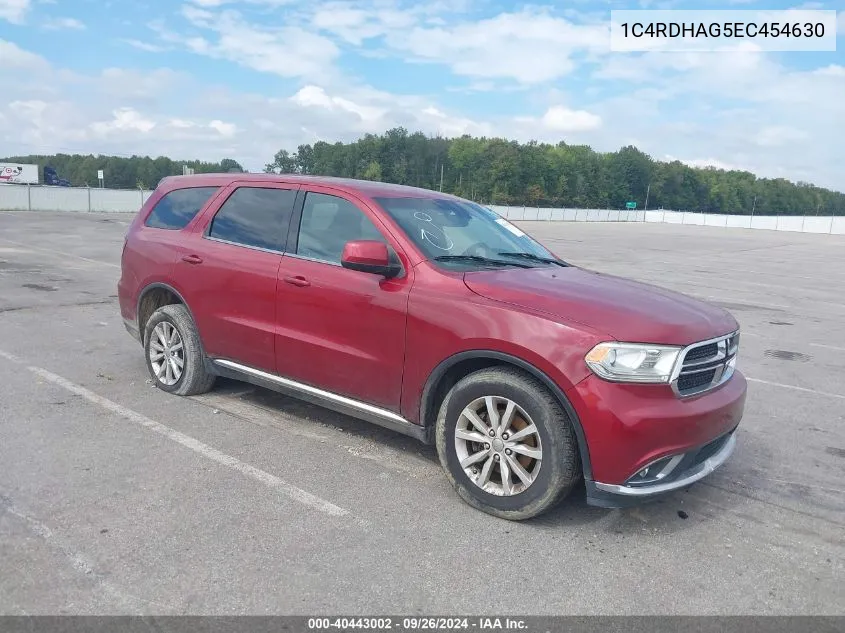 2014 Dodge Durango Sxt VIN: 1C4RDHAG5EC454630 Lot: 40443002