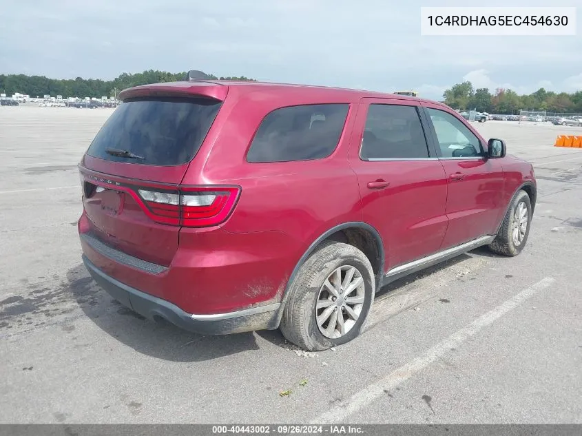 2014 Dodge Durango Sxt VIN: 1C4RDHAG5EC454630 Lot: 40443002