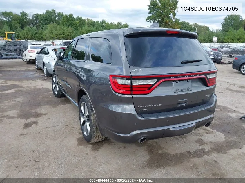 2014 Dodge Durango R/T VIN: 1C4SDJCT0EC374705 Lot: 40444435