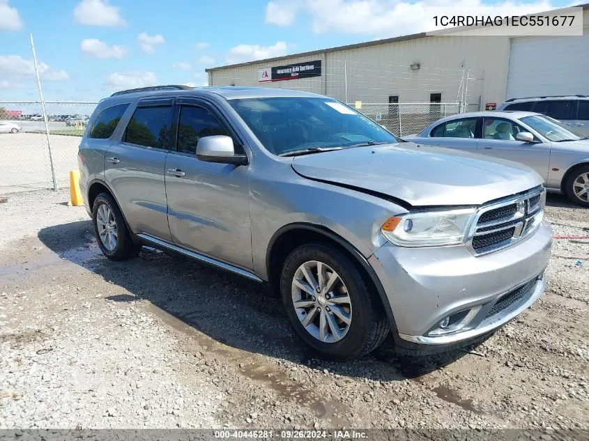 2014 Dodge Durango Sxt VIN: 1C4RDHAG1EC551677 Lot: 40446281