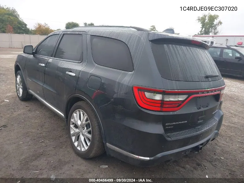 2014 Dodge Durango Citadel VIN: 1C4RDJEG9EC307020 Lot: 40456499