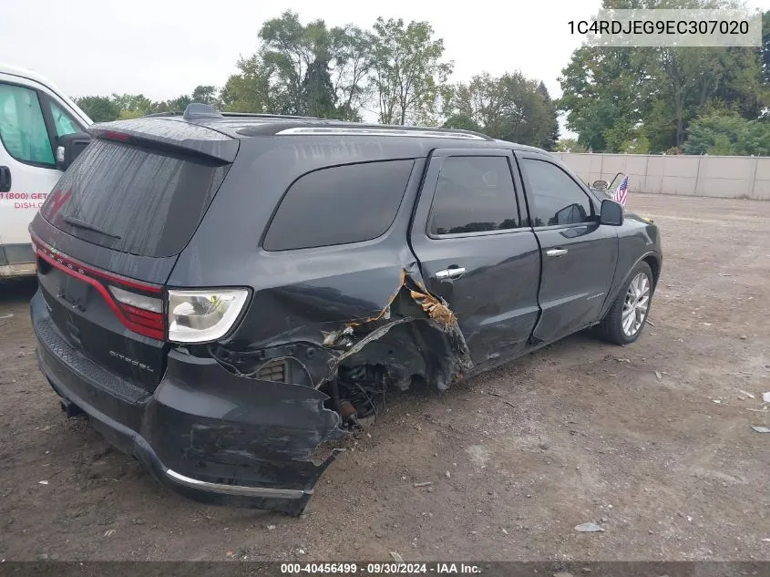 2014 Dodge Durango Citadel VIN: 1C4RDJEG9EC307020 Lot: 40456499