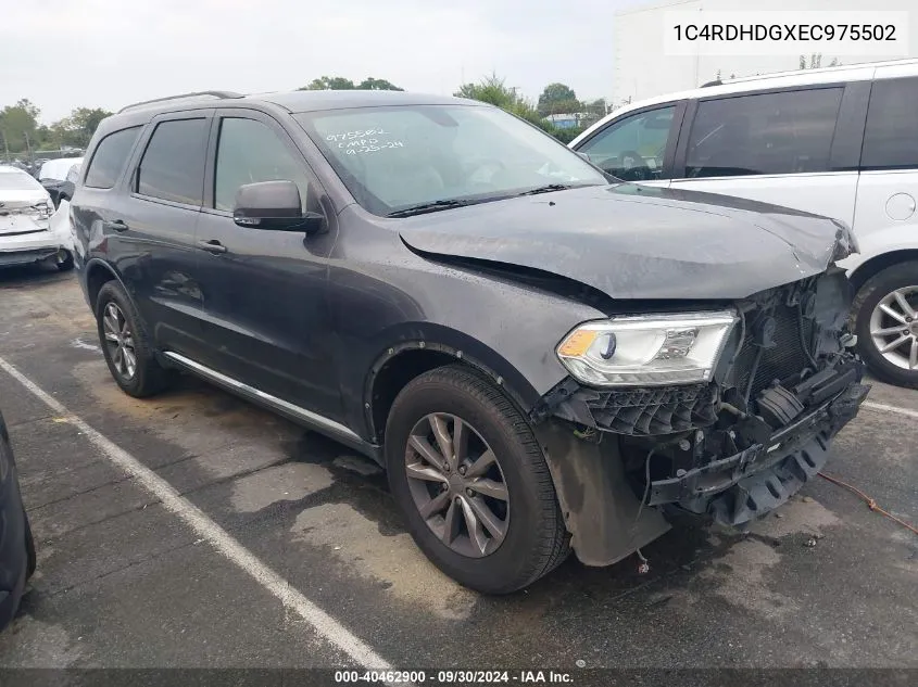 2014 Dodge Durango Limited VIN: 1C4RDHDGXEC975502 Lot: 40462900