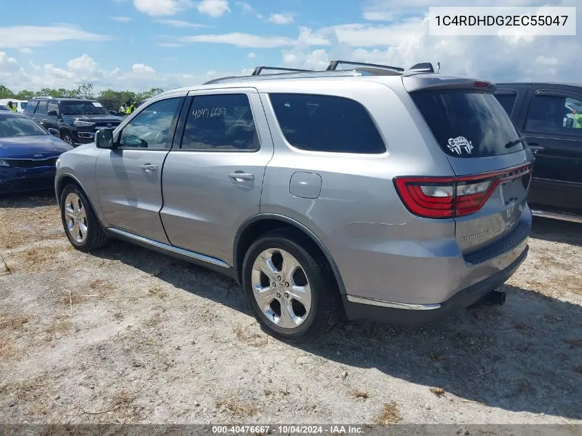 2014 Dodge Durango Limited VIN: 1C4RDHDG2EC55047 Lot: 40476667