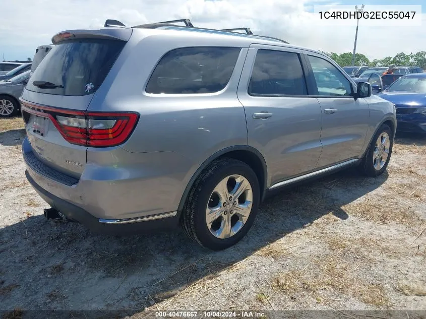 2014 Dodge Durango Limited VIN: 1C4RDHDG2EC55047 Lot: 40476667