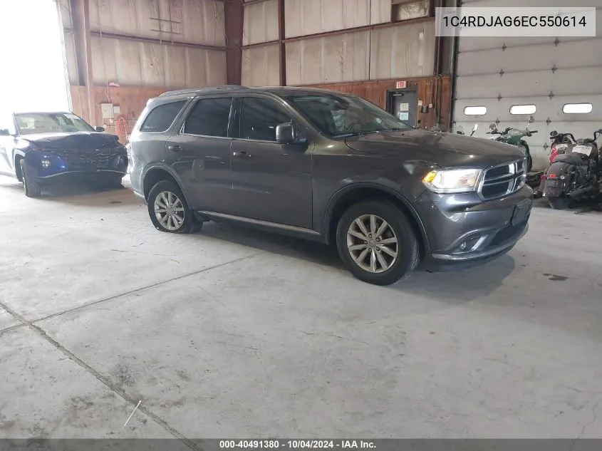 2014 Dodge Durango Sxt VIN: 1C4RDJAG6EC550614 Lot: 40491380