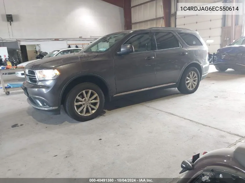 2014 Dodge Durango Sxt VIN: 1C4RDJAG6EC550614 Lot: 40491380