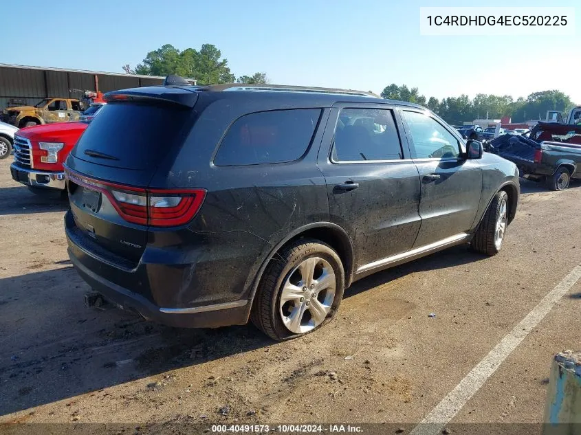 2014 Dodge Durango Limited VIN: 1C4RDHDG4EC520225 Lot: 40491573