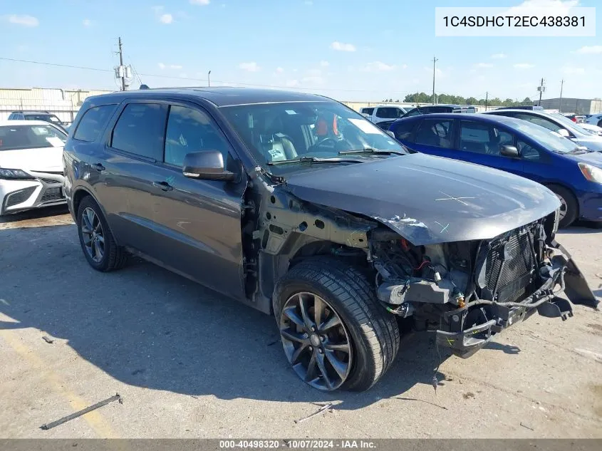 2014 Dodge Durango R/T VIN: 1C4SDHCT2EC438381 Lot: 40498320