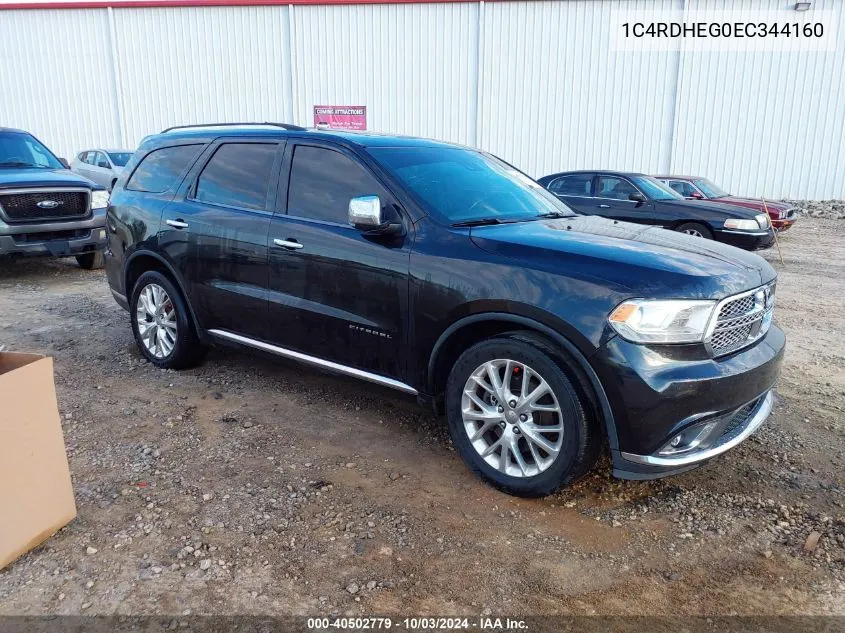 2014 Dodge Durango Citadel VIN: 1C4RDHEG0EC344160 Lot: 40502779