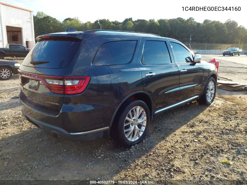 1C4RDHEG0EC344160 2014 Dodge Durango Citadel