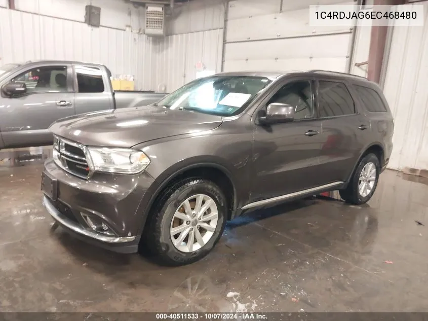 2014 Dodge Durango Sxt VIN: 1C4RDJAG6EC468480 Lot: 40511533