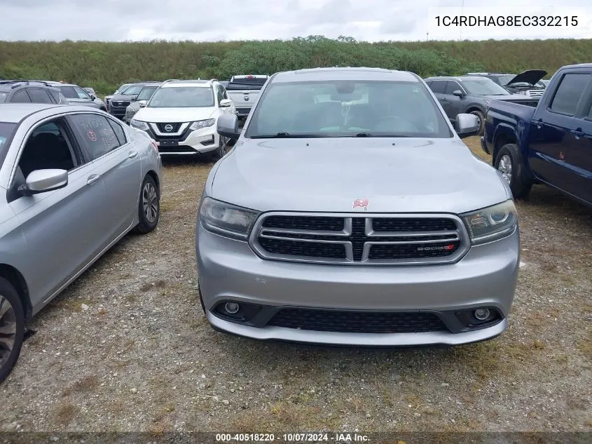 2014 Dodge Durango Sxt VIN: 1C4RDHAG8EC332215 Lot: 40518220