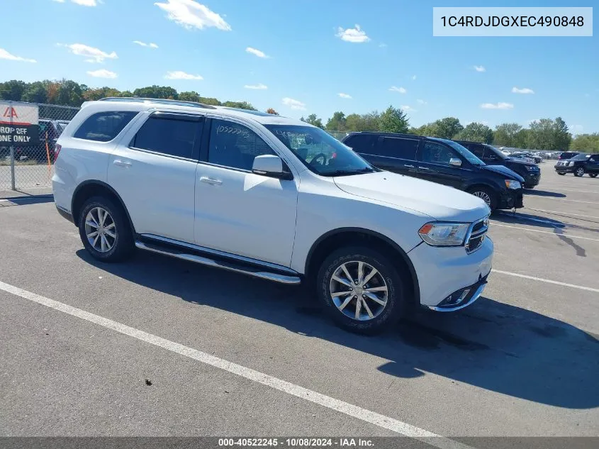 2014 Dodge Durango Limited VIN: 1C4RDJDGXEC490848 Lot: 40522245