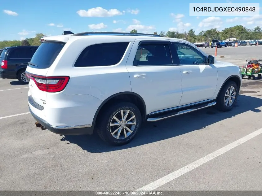 2014 Dodge Durango Limited VIN: 1C4RDJDGXEC490848 Lot: 40522245