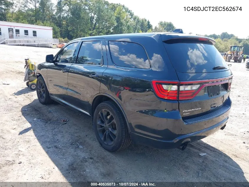 2014 Dodge Durango R/T VIN: 1C4SDJCT2EC562674 Lot: 40535073