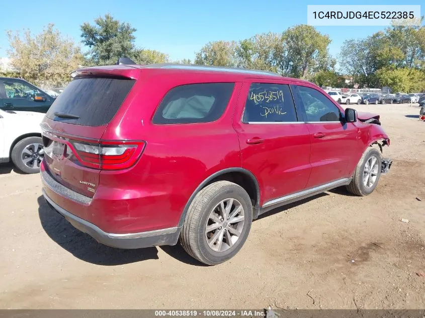 2014 Dodge Durango Limited VIN: 1C4RDJDG4EC522385 Lot: 40538519