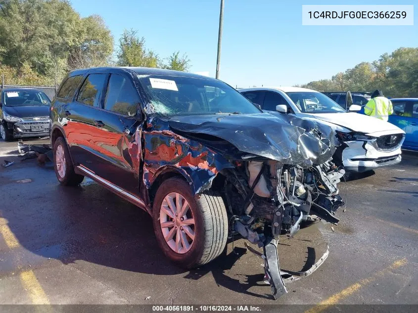 2014 Dodge Durango Special Service VIN: 1C4RDJFG0EC366259 Lot: 40561891